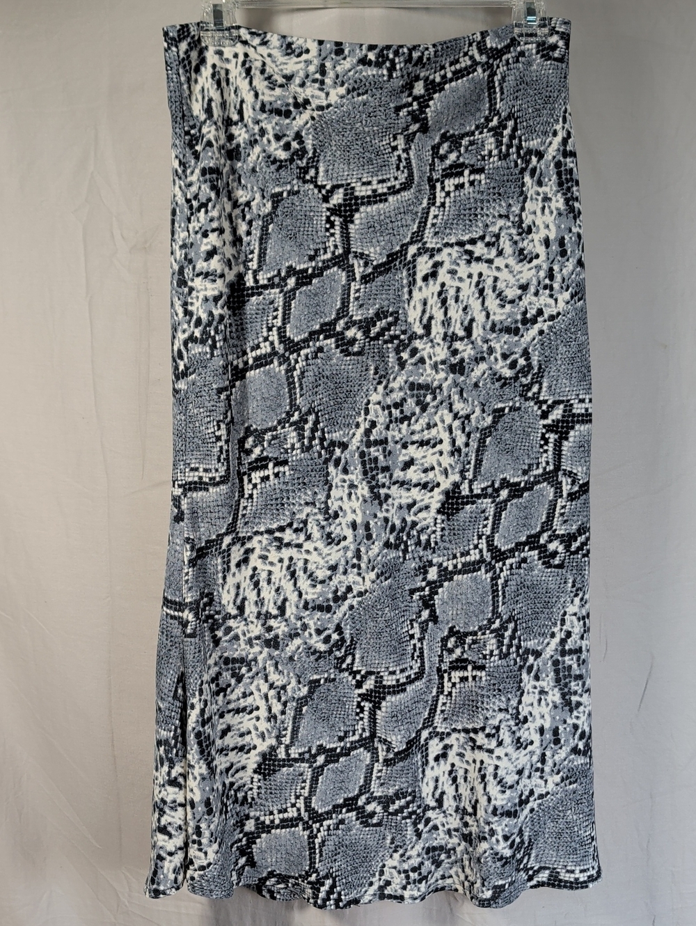 She + Sky Blue and White Snake-Print Midi Skirt Career And All Occasion